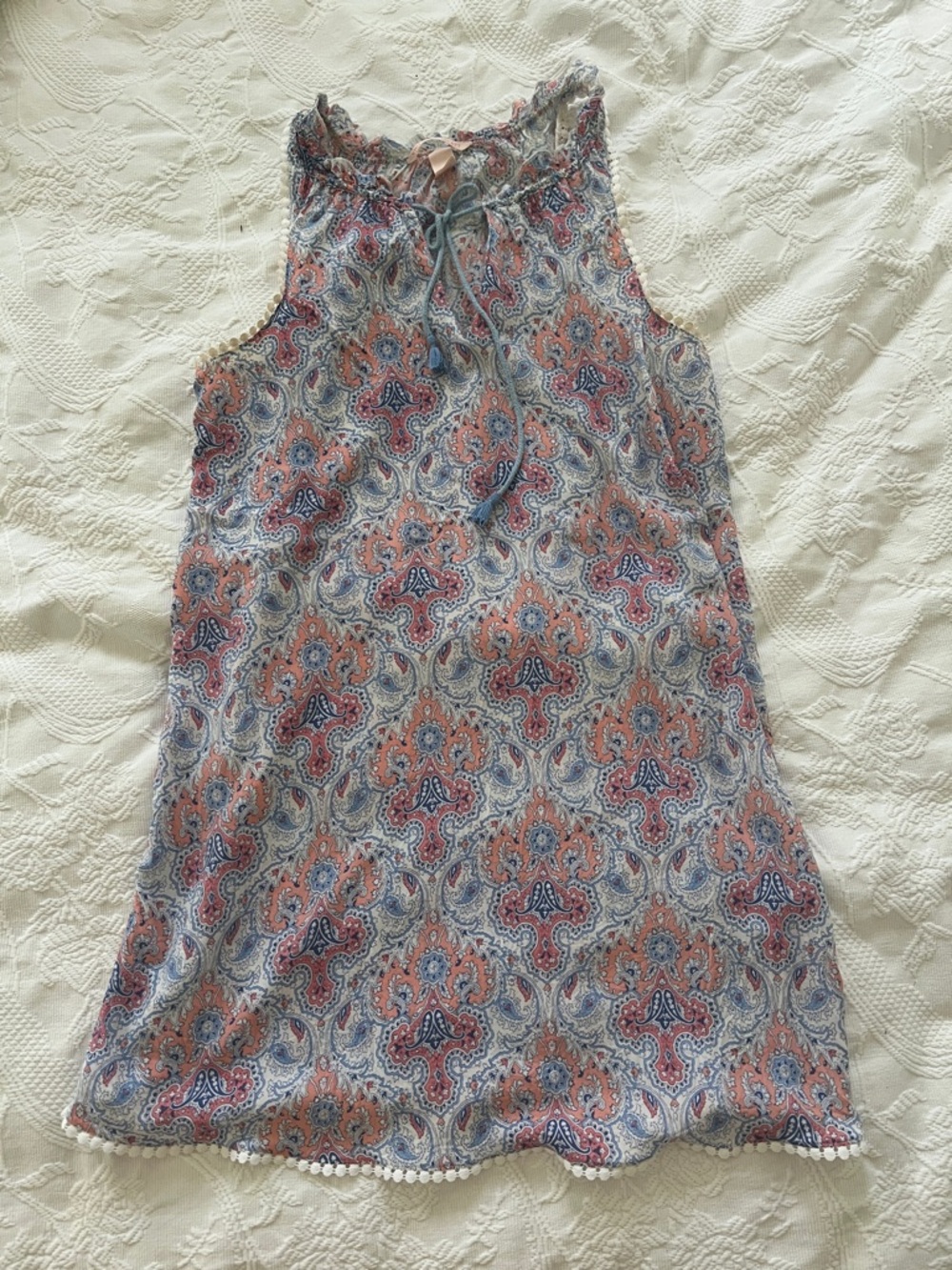 Victoria's Secret Pink and Blue Paisley Tie-Front Top